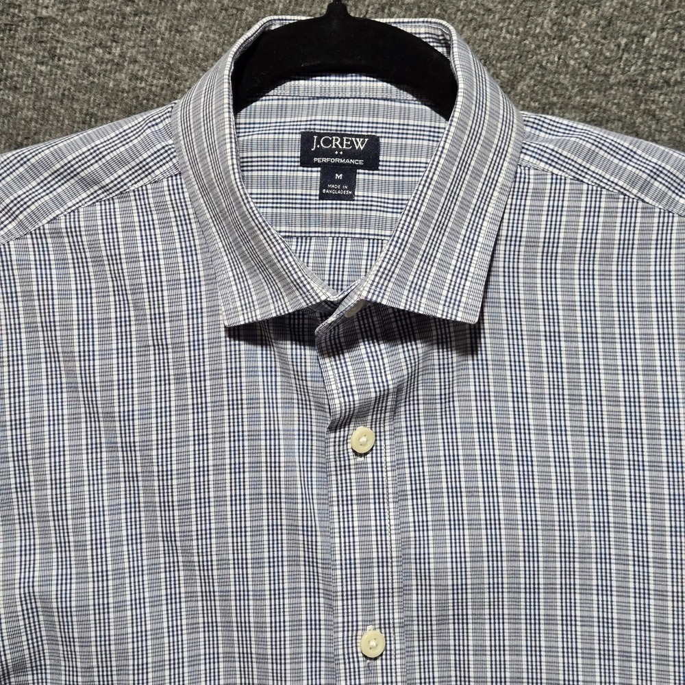J. Crew Performance Blue Plaid Button Shirt Sz Medium Casual Work‎ Office